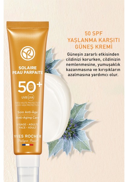 Yves Rocher Spf 50 Yüksek Korumalı Yaşlanma Ve Leke Karşıtı Yüz Güneş Kremi/solaire Peau Parfaite-40 ml