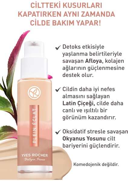 Yves Rocher Detoks Etkili Işıltı Veren Fondöten- Pembe 075- 30 Ml-61721