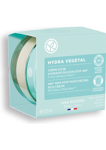 Yves Rocher Normal Ve Kuru Ciltler Için Hydra Vegetal - Üre & Shea Yağı - Yoğun Krem-50 Ml-56064