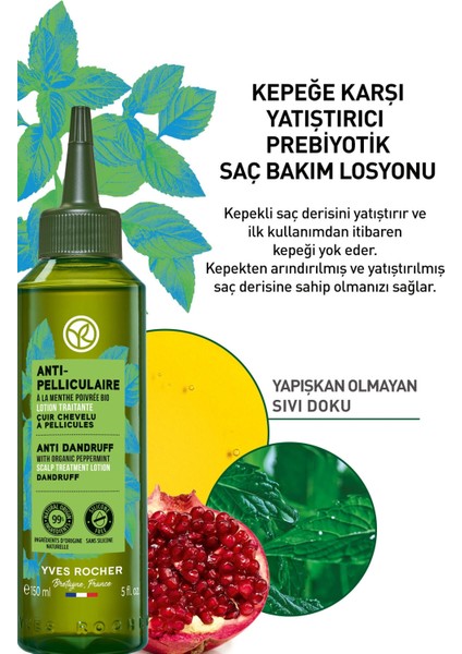 Yves Rocher Kepeğe Karşı (anti Pelliculaire) Yatıştırıcı Prebiyotik Saç Bakım Losyonu - Vegan-150 Ml