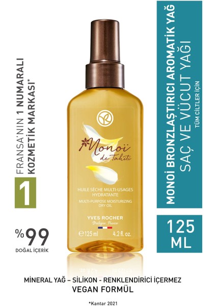 Yves Rocher Monoi Bronzlaştırıcı Aromatik Yağ - 125 Ml