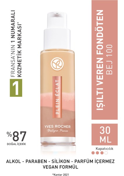 Yves Rocher Detoks Etkili Işıltı Veren Fondöten- Bej 100- 30 Ml-63390