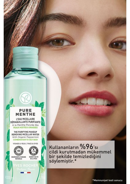 Yves Rocher Karma Ve Yağlı Ciltler Için Pure Menthe Prebiyotik Miseler Su-200 ml