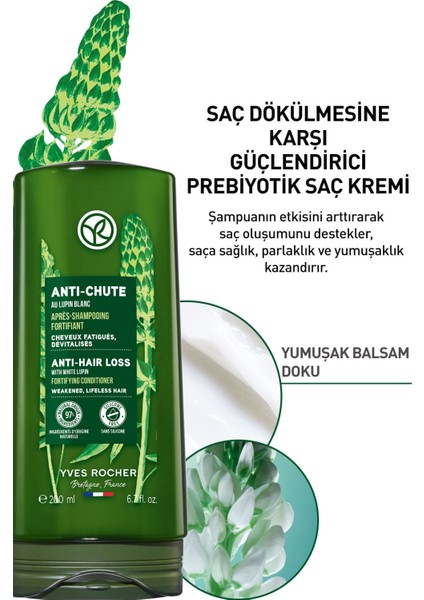 Yves Rocher Saç Dökülmesine Karşı (anti-chute) Güçlendirici Prebiyotik Saç Kremi - Vegan-200 Ml- 52694