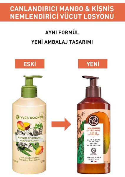 Yves Rocher Nemlendirici Vücut Losyonu - Canlandırıcı Mango Kişniş - 390ml