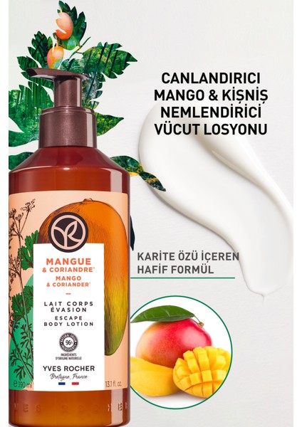 Yves Rocher Nemlendirici Vücut Losyonu - Canlandırıcı Mango Kişniş - 390ml