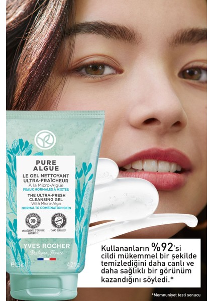 Yves Rocher Normal Ve Kuru Ciltler Için Pure Algue Prebiyotik Yüz Yıkama Jeli-125 ml