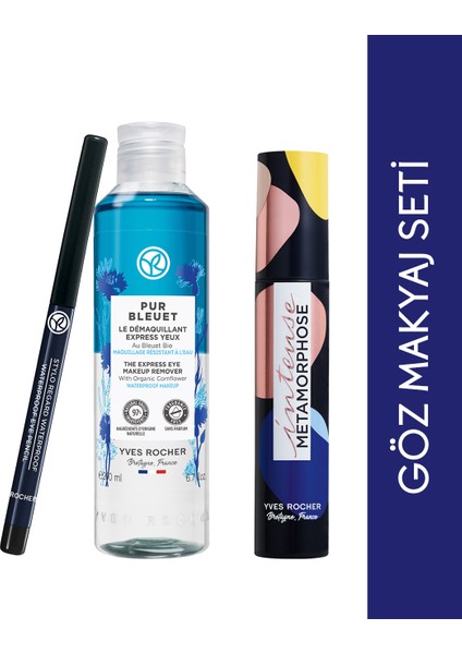 Yves Rocher Boy Maskara, Eyeliner, Göz Makyaj Temizleyici Seti