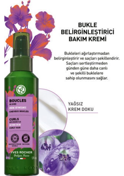 Yves Rocher Kıvırcık ve Dalgalı Saçlar İçin (Boucle) Bukle Belirginleştirici Bakım Kremi - Vegan-150 ml