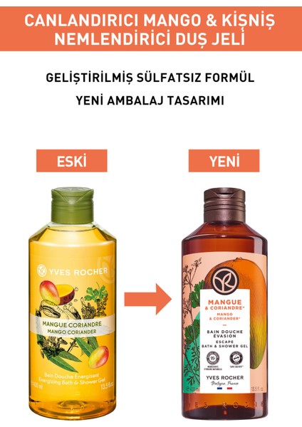 Yves Rocher Nemlendirici Duş Jeli - Canlandırıcı Mango Kişniş- 400ml-46666