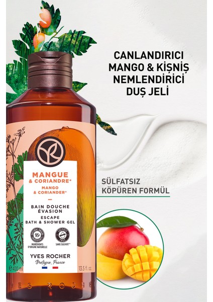 Yves Rocher Nemlendirici Duş Jeli - Canlandırıcı Mango Kişniş- 400ml-46666