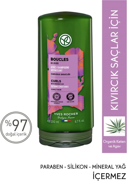 Yves Rocher Kıvırcık ve Dalgalı Saçlar İçin (Boucle) Bukle Belirginleştirici Saç Kremi - Vegan-200 ml