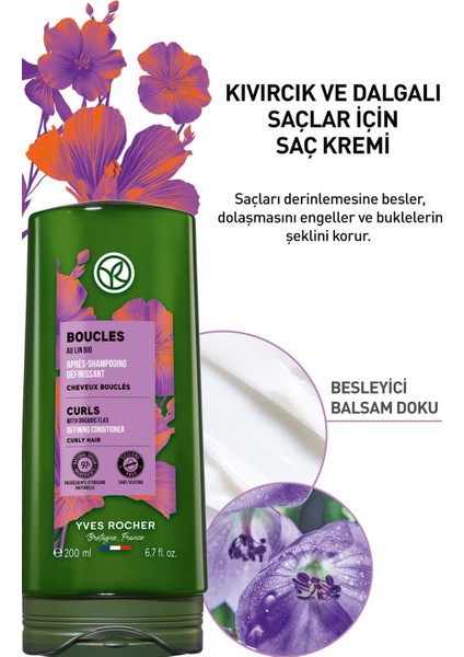 Yves Rocher Kıvırcık ve Dalgalı Saçlar İçin (Boucle) Bukle Belirginleştirici Saç Kremi - Vegan-200 ml