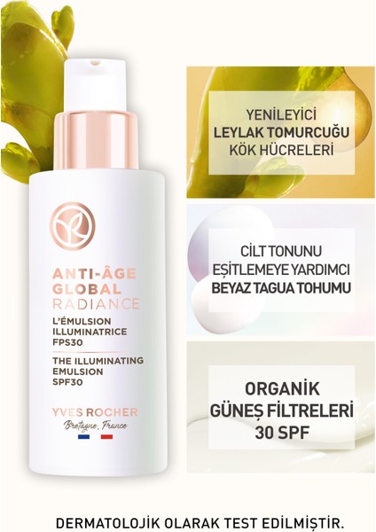 Yves Rocher Leke Ve Yaşlanma Karşıtı Bitkisel Kök Hücre Bakımı Anti-age Global Radiance- Vitamin E - 30 Spf Krem