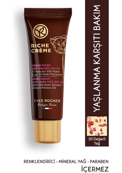 Yves Rocher Besleyici Yaşlanma Karşıtı Değerli Yağ Bakımı Riche Crème-vitamin E&meyankökü-20 Spf El Kremi-50 ml