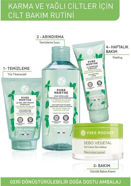 Yves Rocher Karma Ve Yağlı Ciltler Için Pure Menthe Prebiyotik Yüz Peeling-75 ml