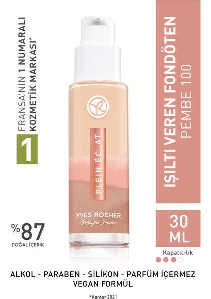 Yves Rocher Detoks Etkili Işıltı Veren Fondöten- Pembe 100- 30 Ml-61871