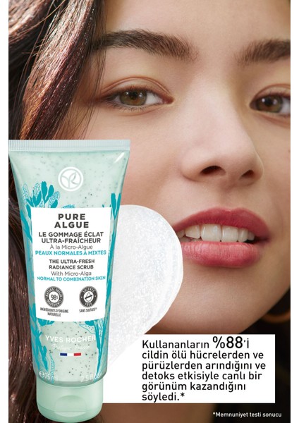 Yves Rocher Normal Ve Kuru Ciltler Için Pure Algue Prebiyotik Yüz Peelingi-75 ml