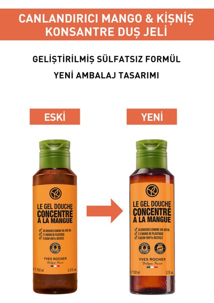 Yves Rocher Konsantre Duş Jeli - Canlandırıcı Mango & Kişniş - 100ml