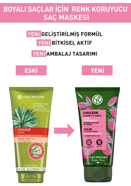 Yves Rocher Boyalı Saçlar İçin (Couleur) Renk Koruyucu Saç Maskesi - Vegan-200 ml