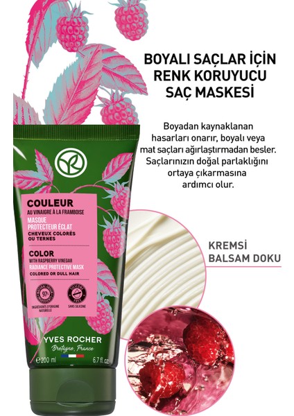 Yves Rocher Boyalı Saçlar İçin (Couleur) Renk Koruyucu Saç Maskesi - Vegan-200 ml