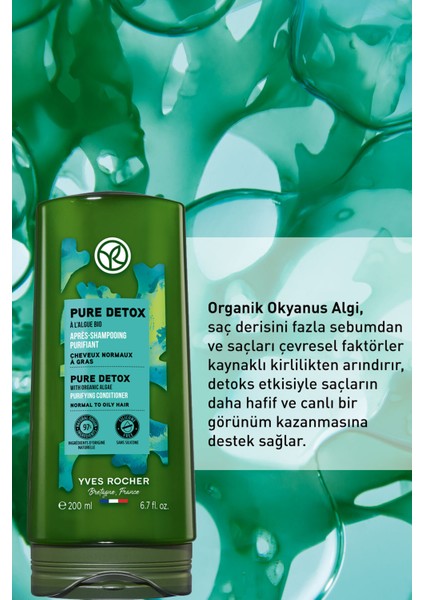 Yves Rocher Yağlı Saçlar İçin (Pure Detox) Arındırıcı Saç Kremi - Vegan-200 ml