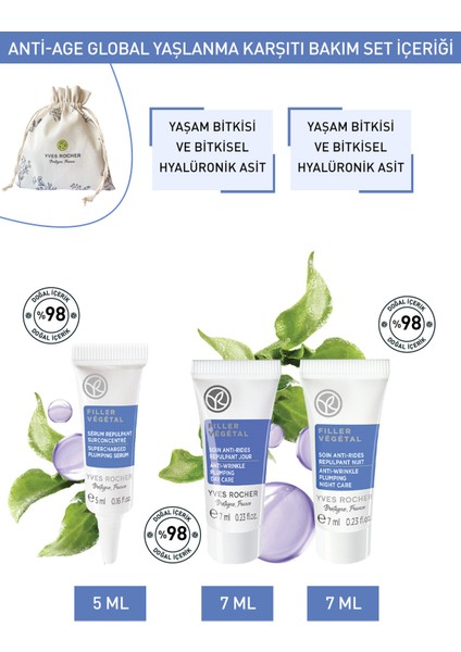 Yves Rocher Dolgunlaştırıcı Bitkisel Hyaluronik Bakım - Günlük Rutin Tanışma Seti