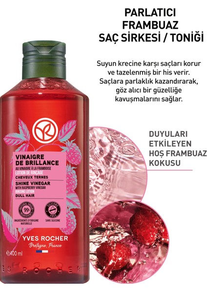 Yves Rocher Parlatıcı (BRİLLANCE) Frambuaz Saç Sirkesi/toniği Büyük Boy - Vegan-400 Ml-42448