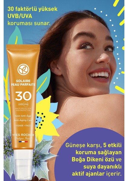 Spf 30 Yaşlanma Ve Leke Karşıtı Güneş Koruyucu Yüz Kremi/solaire Peau Parfaite-40 ml