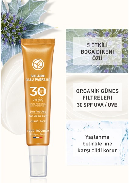 Spf 30 Yaşlanma Ve Leke Karşıtı Güneş Koruyucu Yüz Kremi/solaire Peau Parfaite-40 ml