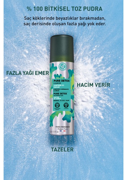 Yves Rocher Arındırıcı (PURE DETOX) Kuru Şampuan - Tuzsuz & Vegan-150 ml