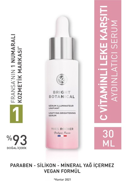 Yves Rocher Leke Ve Kırışık Karşıtı Bitkisel Bakım Bright Botanical - Niacinamide & C Vitamini Serum - 30ml