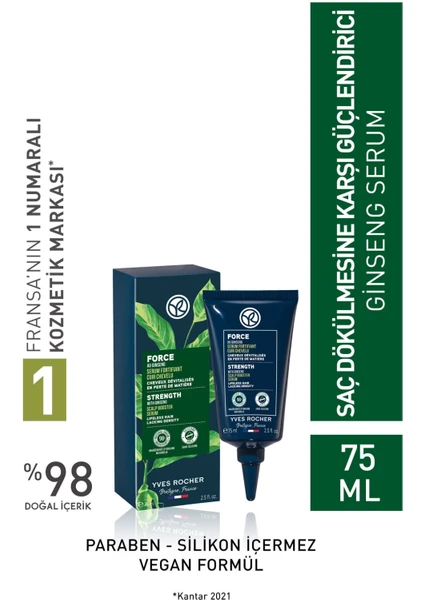 Yves Rocher Saç Dökülmesine Karşı (Anti- Chute) Güçlendirici Ginseng Serum - Vegan-75 ml