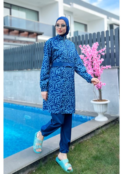 Paraşüt Tam Kapalı Tesettür Mayo R081 Atlantik