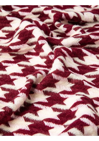 Atkı Kazayağı Desenli Yumuşak Dokulu Püsküllü modelleri