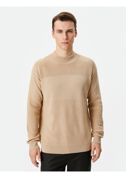 Yarım Balıkçı Yaka Kazak Triko Slim Fit Dokulu modelleri