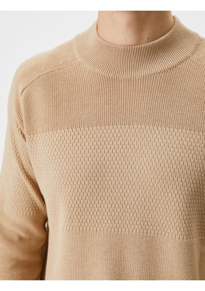 Yarım Balıkçı Yaka Kazak Triko Slim Fit Dokulu indirimleri