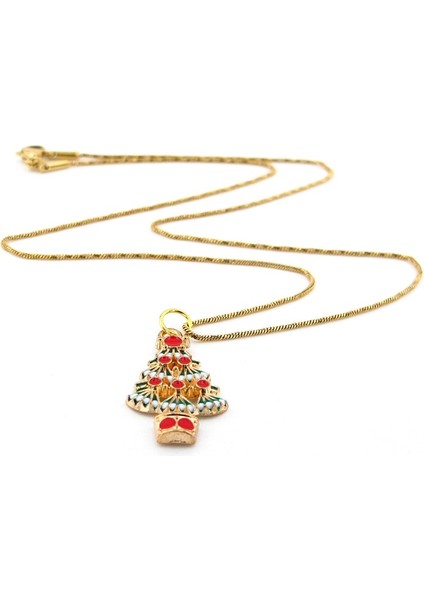 Yılbaşı Yeni Yıl Süslü Çam Ağacı Noel Çelik Zincir Kolye Q0746 fiyatları