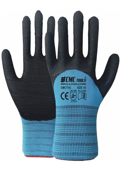 Soft Eldiven 10 Numara 3/4 Mavi CMC1745 12 Adet