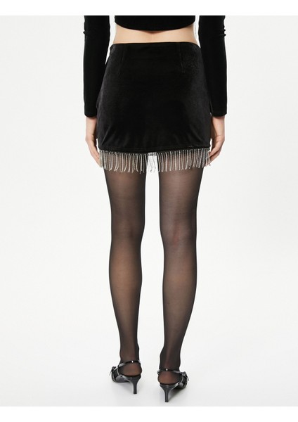 Mini Kadife Etek Sallantılı Taşlı fırsatları