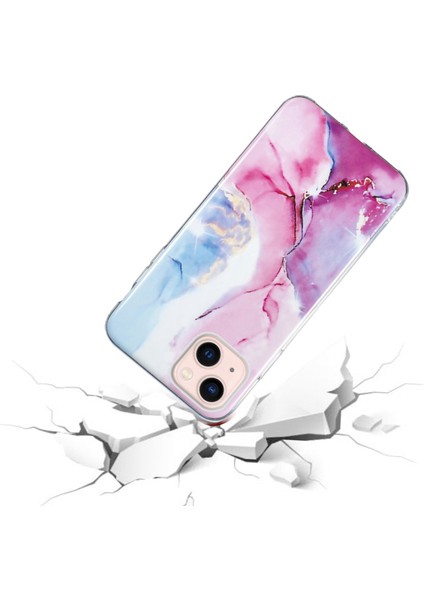 Iphone 14 Için Yumuşak Tpu Kılıfı Plus 6.7 Inç Imd Mermer Desen Şok Geçirmez Anti-Fall Cep Telefonu Kabuk-Pembe/mavi (Yurt Dışından) indirimleri