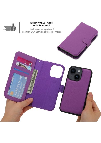Iphone 14 Için Sıkıştırılabilir Tpu Geri Kılıf Çapraz Doku Cüzdan Stand Pu Deri Deri Şok Geçirmez Kapak-Moral (Yurt Dışından) fırsatları