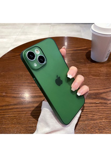 Iphone 14 Için Ince Mat Kılıf Tpu Hassas Kesim Yumuşak Geri Koruyucu Telefon Kapak Yeşil (Yurt Dışından)