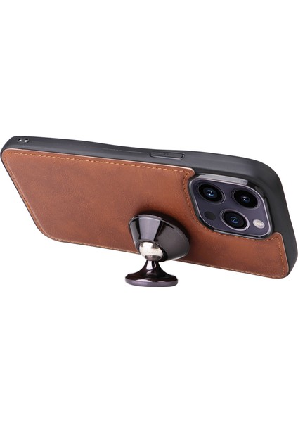 Iphone 14 Pro Max Max Max Mahabı Makip Edilebilir Cürücü Kasası Doğru Renk Pu Deri Stand Şok Geçirmez Bilek Kayışı Çıkarılabilir Flip Koruyucu Kapak Kahverengi (Yurt Dışından)