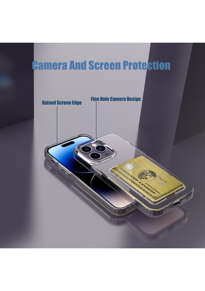 Iphone 14 Pro Maks Kart Serisi Kalınlaştırılmış Tpu Telefon Kapağı Şeffaf Kart Tutucu Şok Geçirmez Vaka-Tövbe Beyaz (Yurt Dışından) modelleri