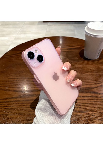 Iphone 14 Için Slim Matte Case Tpu Hassas Kesim Yumuşak Geri Koruyucu Telefon Kapak Pembe (Yurt Dışından)