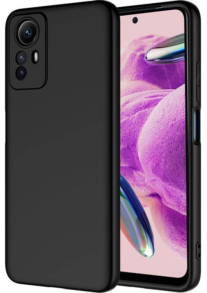 Xiaomi Redmi Note 12S Uyumlu Kılıf Kamera Korumalı Içi Kadife Logosuz Mara Lansman Silinebilir Kılıf Siyah