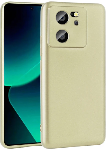 Case 4u Xiaomi Mi 13T Kılıf Kamera Korumalı Klasik Mat Renkli Yumuşak Premier Silikon Gold