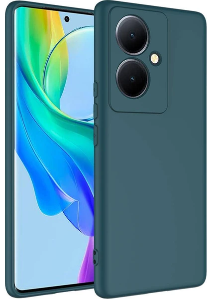 Case 4u Vivo V29 Lite 5g Uyumlu Kılıf Kamera Korumalı Içi Kadife Logosuz Mara Lansman Silinebilir Kılıf Koyu Yeşil