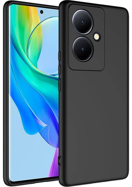 Vivo V29 Lite 5g Uyumlu Kılıf Kamera Korumalı Içi Kadife Logosuz Mara Lansman Silinebilir Kılıf Siyah